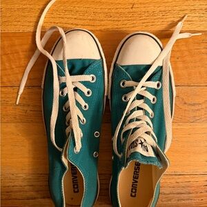 Converse Teal Sneakers with White Laces